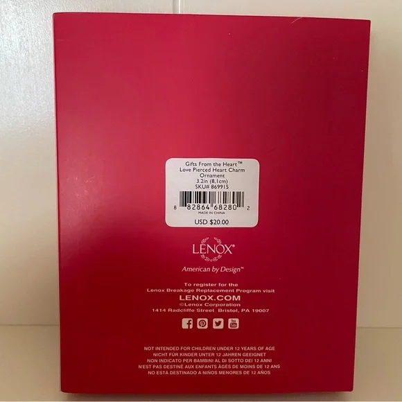 Lenox “Gifts From The Heart” Love Pierced Heart Christmas Ornament - Picture 3 of 3